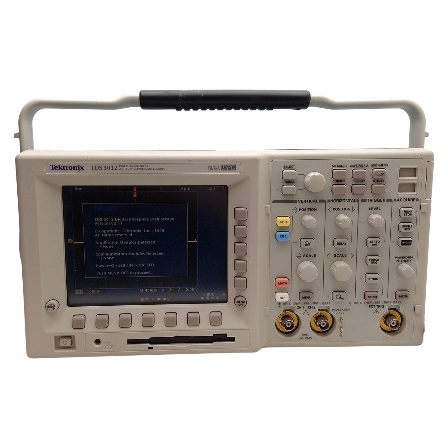 Used Tektronix TDS 3012 Two Channel Color Digital Phosphor Oscilloscope *Battery*