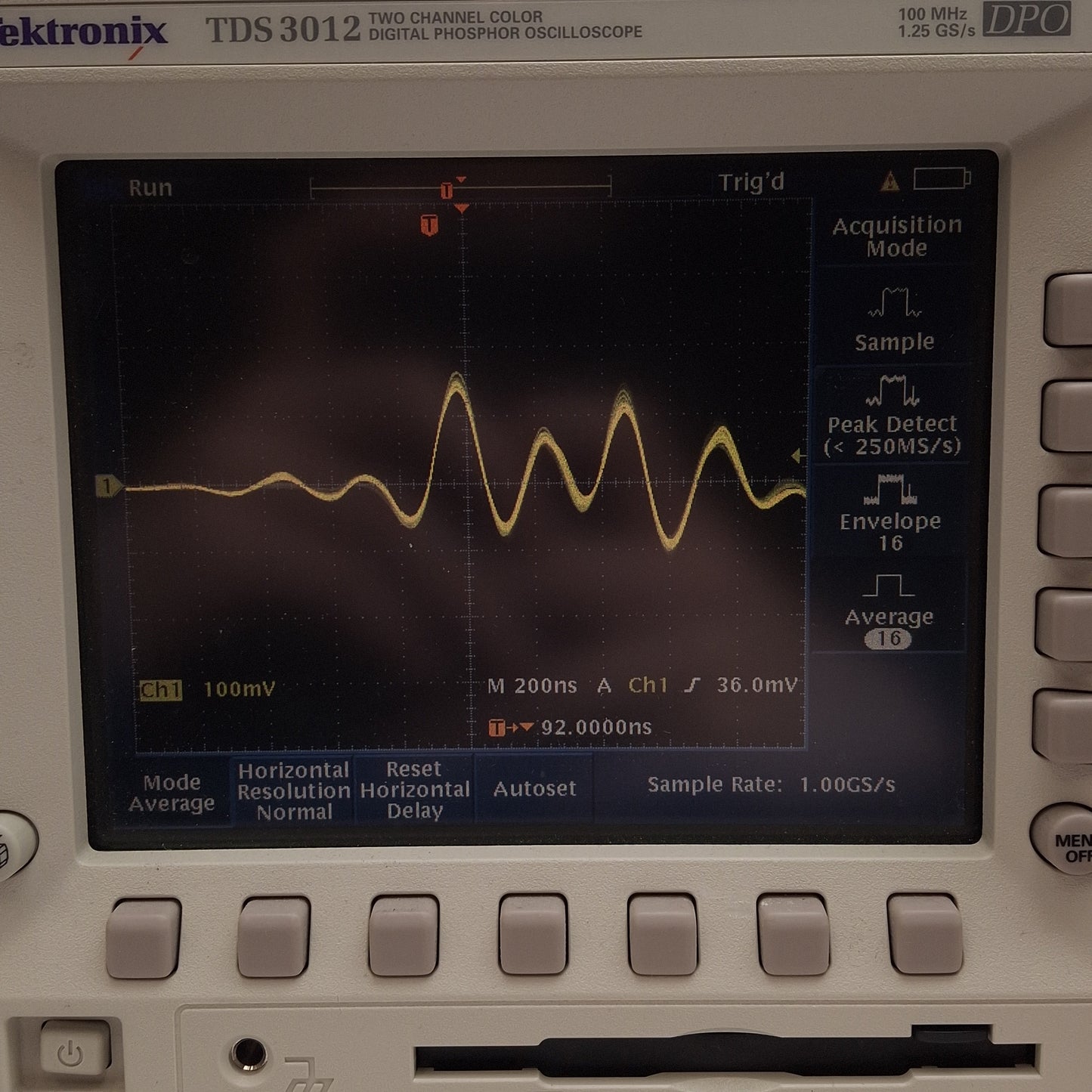 Used Tektronix TDS 3012 Two Channel Color Digital Phosphor Oscilloscope *Battery*