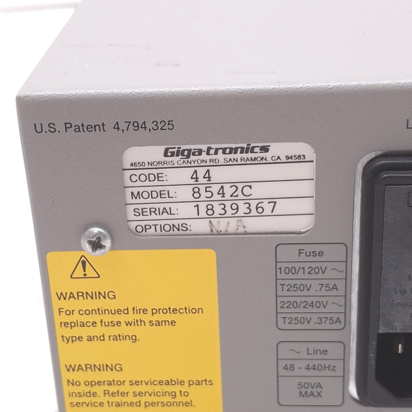 Used Giga-tronics 8542C Universal Power Meter, 2-Channel, 100kHz-40GHz, *Power Button