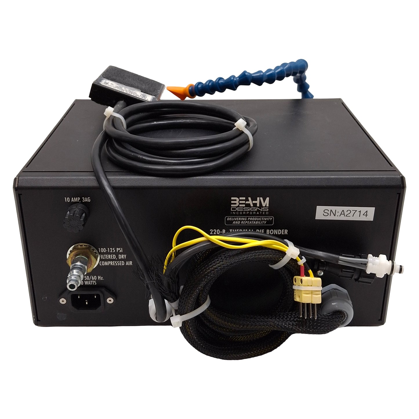 Used Beahm 220-B Thermal Die Bonder, 200-500°F, 1-9999sec Timer, 0-100PSI, 120VAC