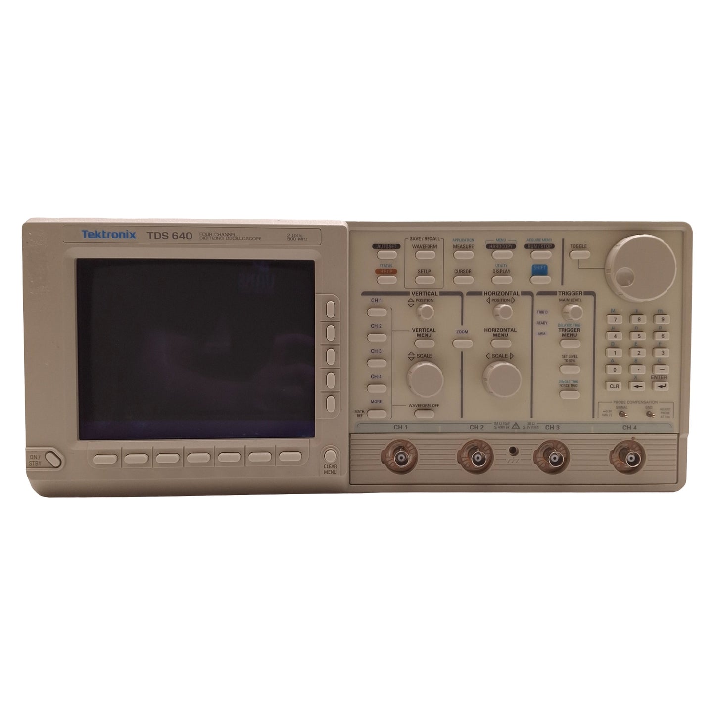 Used Tektronix TDS640 Digitizing Oscilloscope 4-Channel, 500Mhz, 2GS/s, 90-250VAC