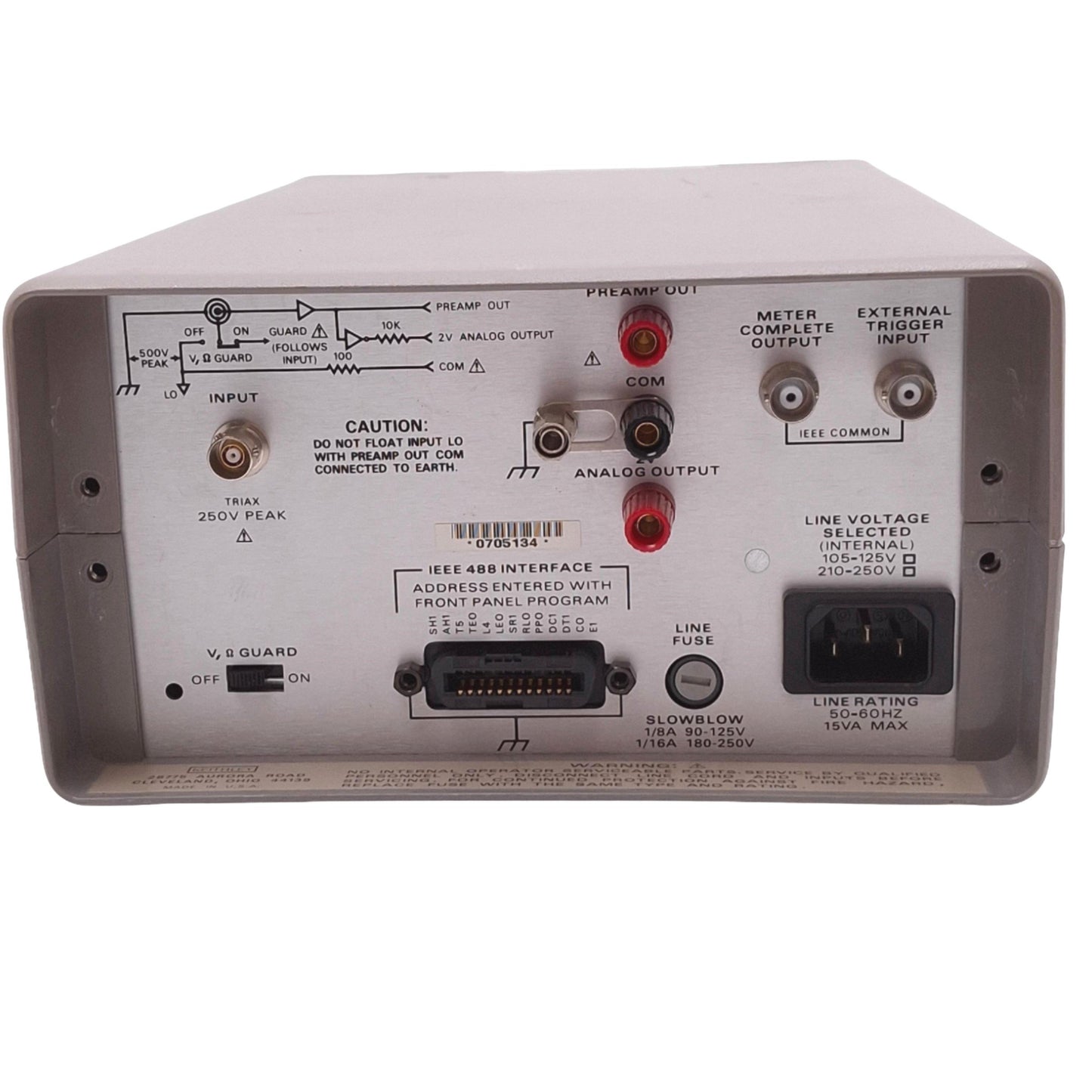 Used Keithley 6512 Programmable Electrometer, 4-1/2 Digit, 10μV-200V, 0.1fA-20mA