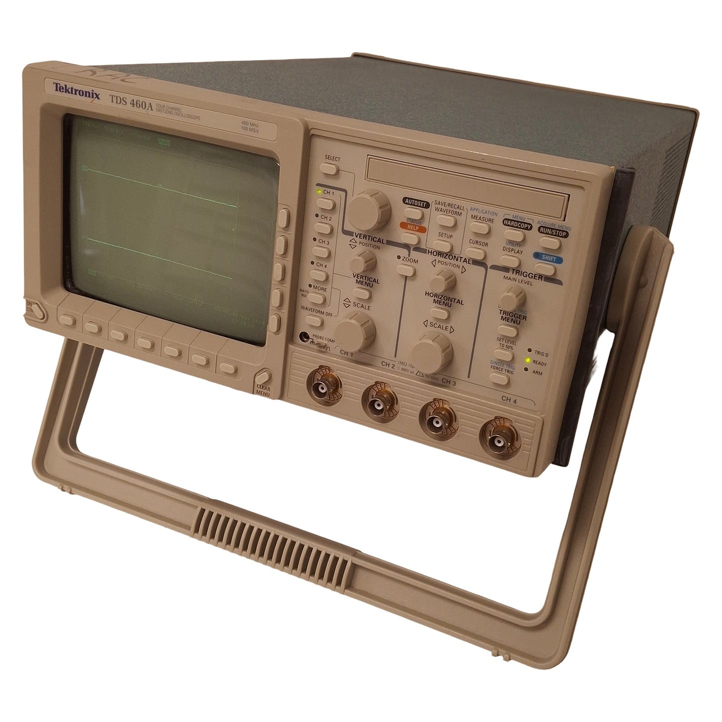 Used Tektronix TDS460A Digitizing Oscilloscope 4-Channel, 400MH/z, 100MS/s, 90-250VAC