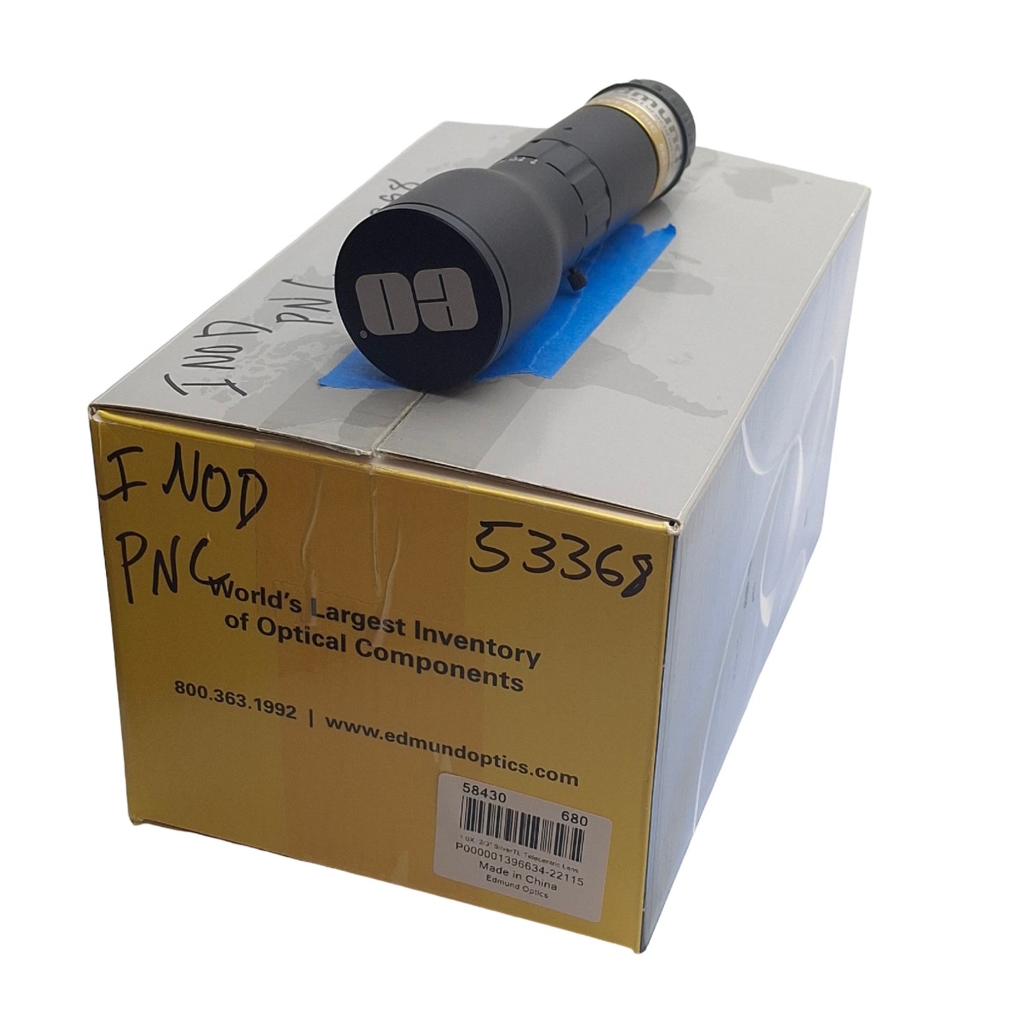New – Open box Edmund Optics 58-430 1.0X SilverTL Telecentric Lens, WD=83mm, F6-F22, 117mm L