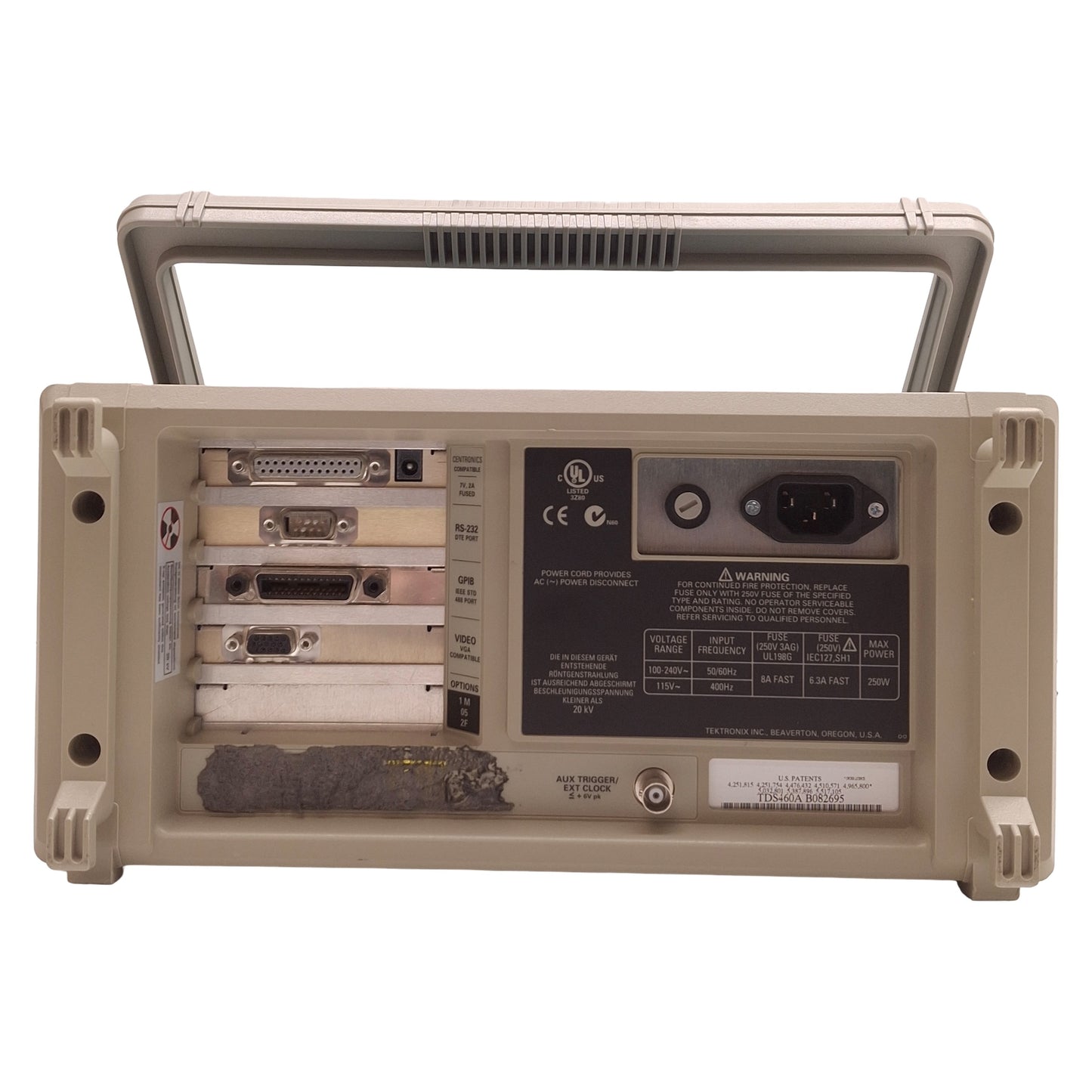 Used Tektronix TDS460A Digitizing Oscilloscope 90-250VAC, 4-Channel, 400MH/z, 100MS/s