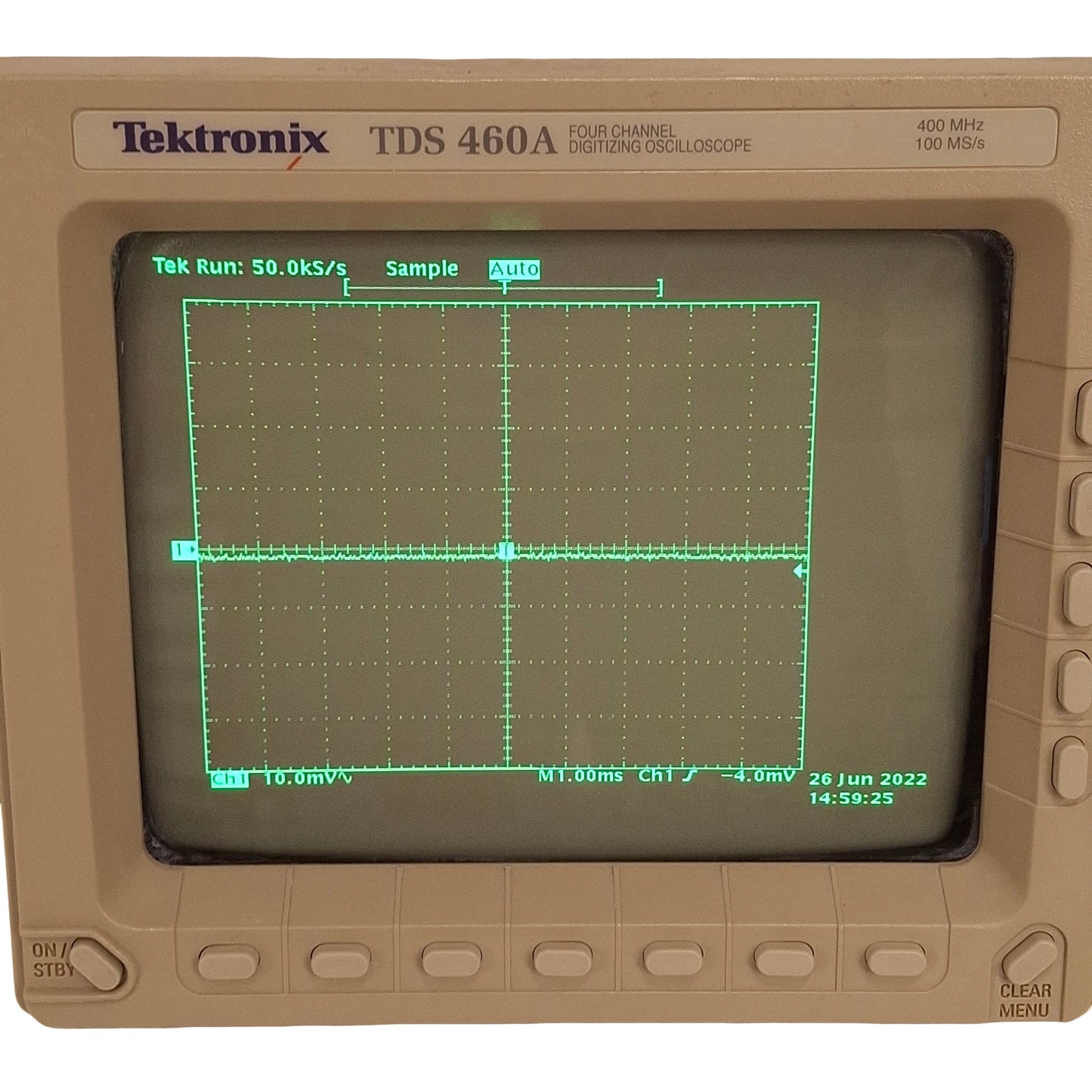 Used Tektronix TDS460A Digitizing Oscilloscope 90-250VAC, 4-Channel, 400MH/z, 100MS/s