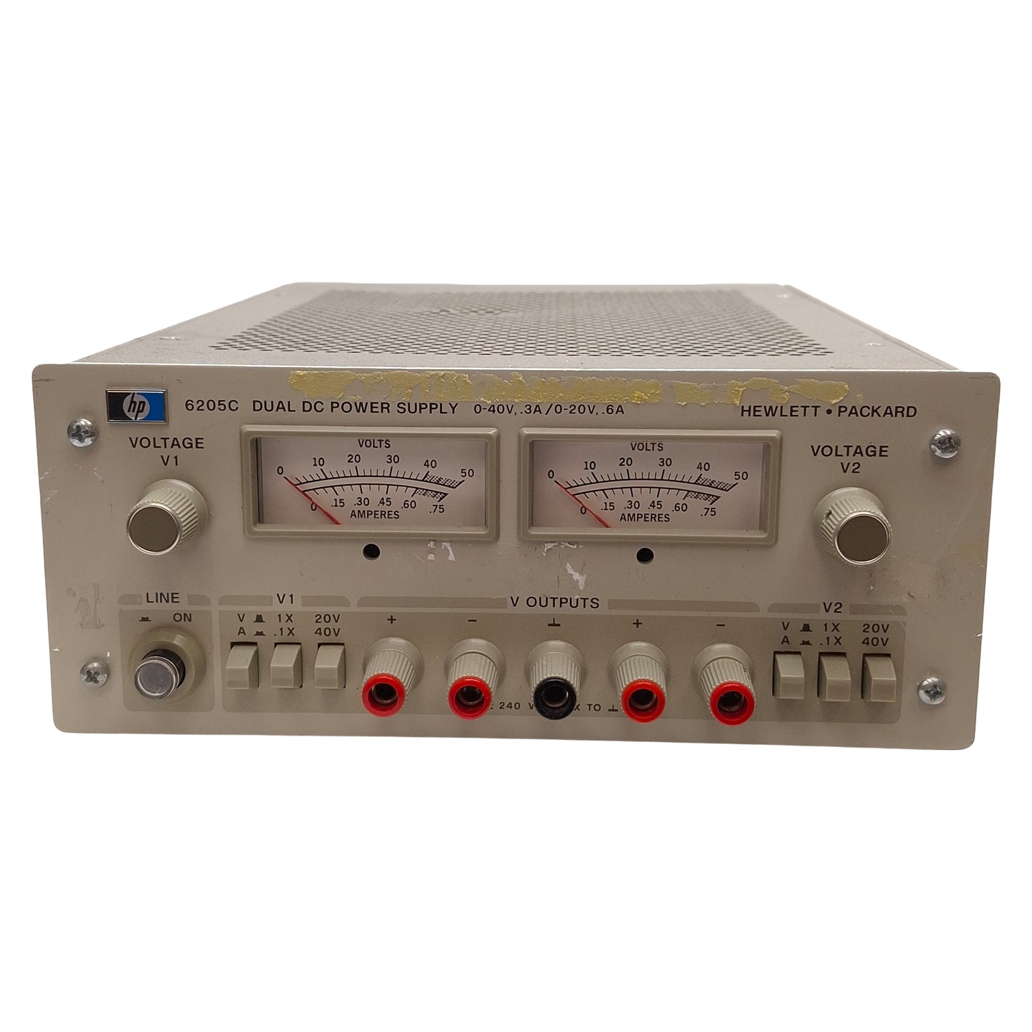 Used HP 6205C Dual Output DC Power Supply, 0-40VDC 0.3A / 0-20VDC 0.6A 24W Output