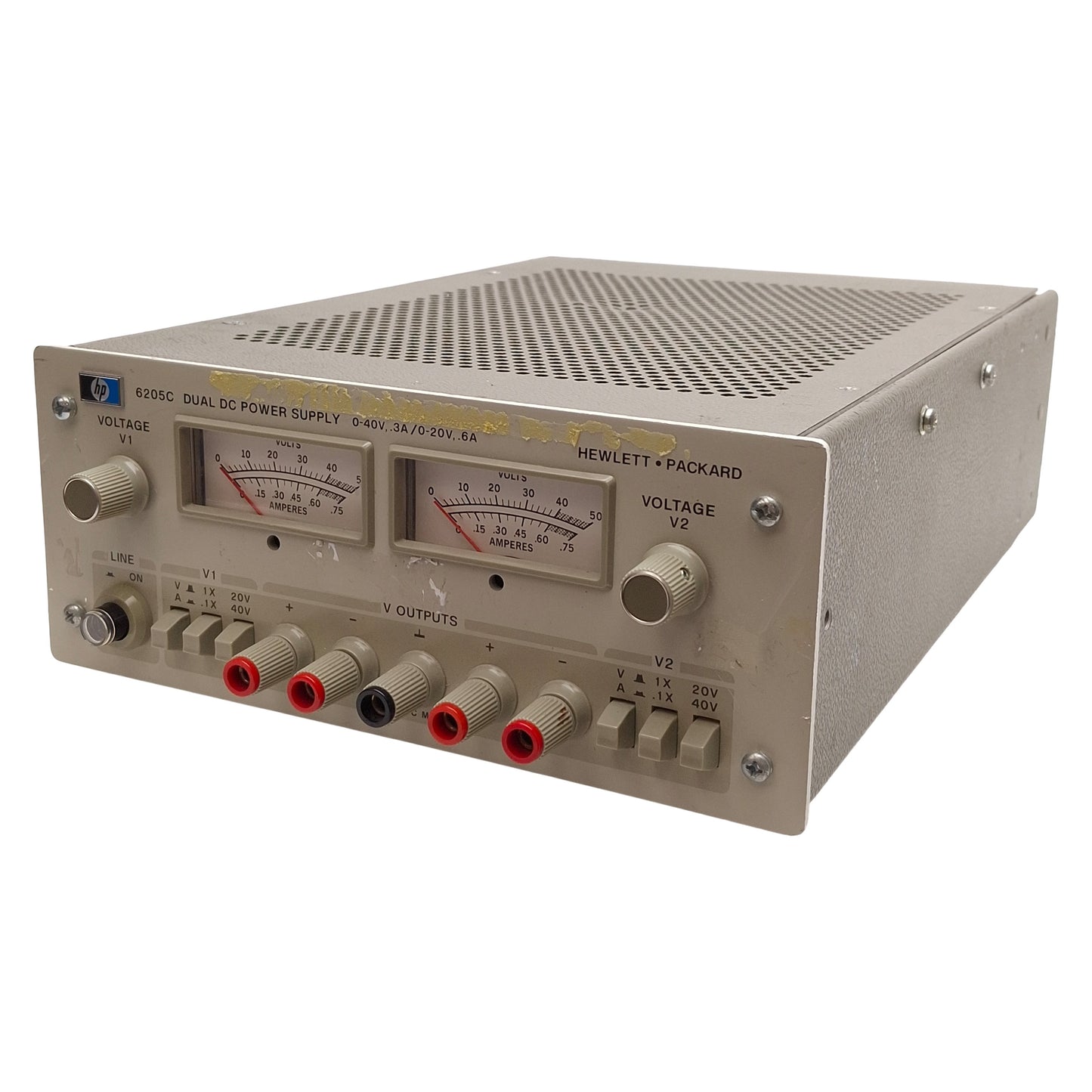 Used HP 6205C Dual Output DC Power Supply, 0-40VDC 0.3A / 0-20VDC 0.6A 24W Output