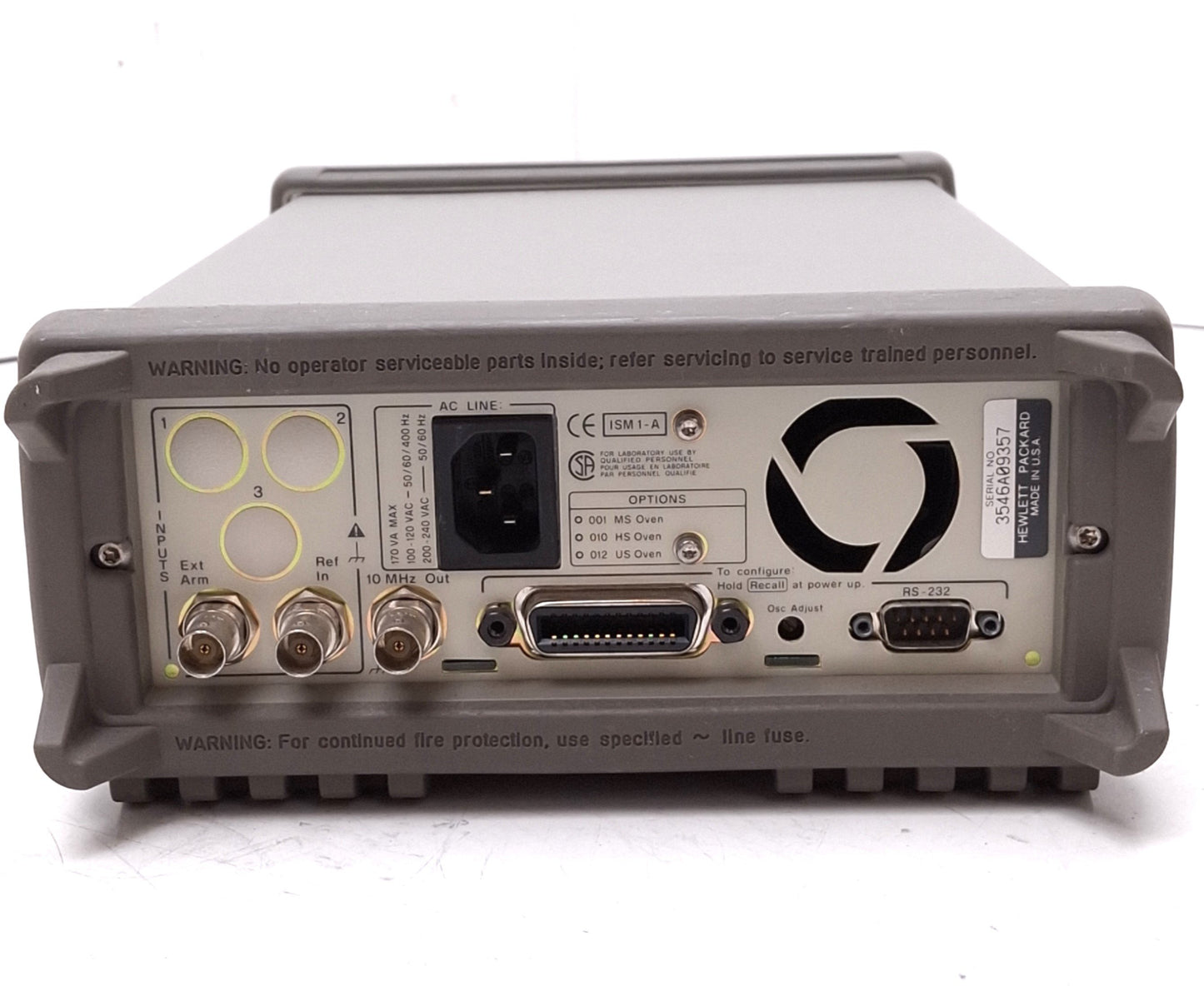 Used HP 53131A Universal Counter, 225MHz 2-Channel 10digit/s, GPIB RS232, 100-240VAC