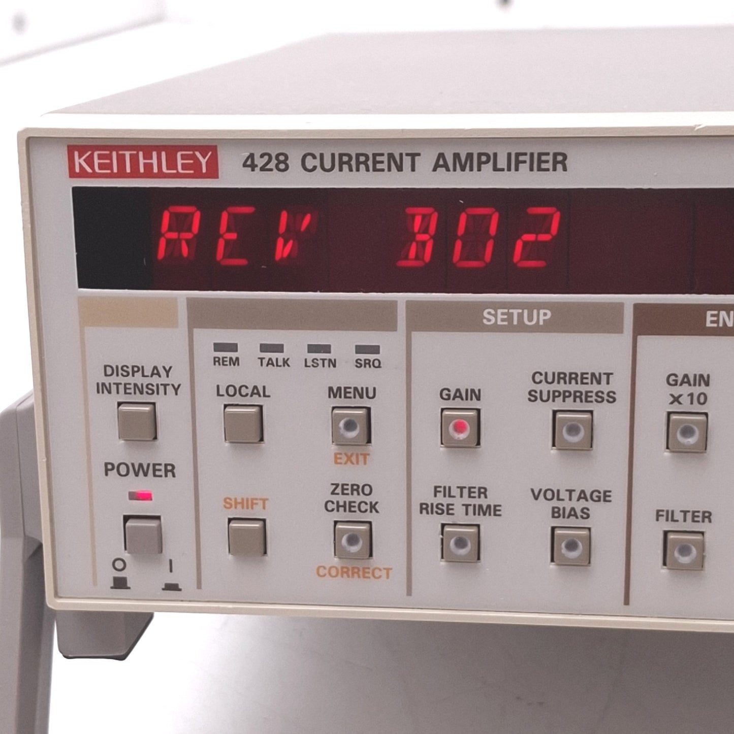 Used Keithley 428-PROG Current Amplifier, 10³ to 10¹¹V/A Max, 0-175kHz, 120VAC In