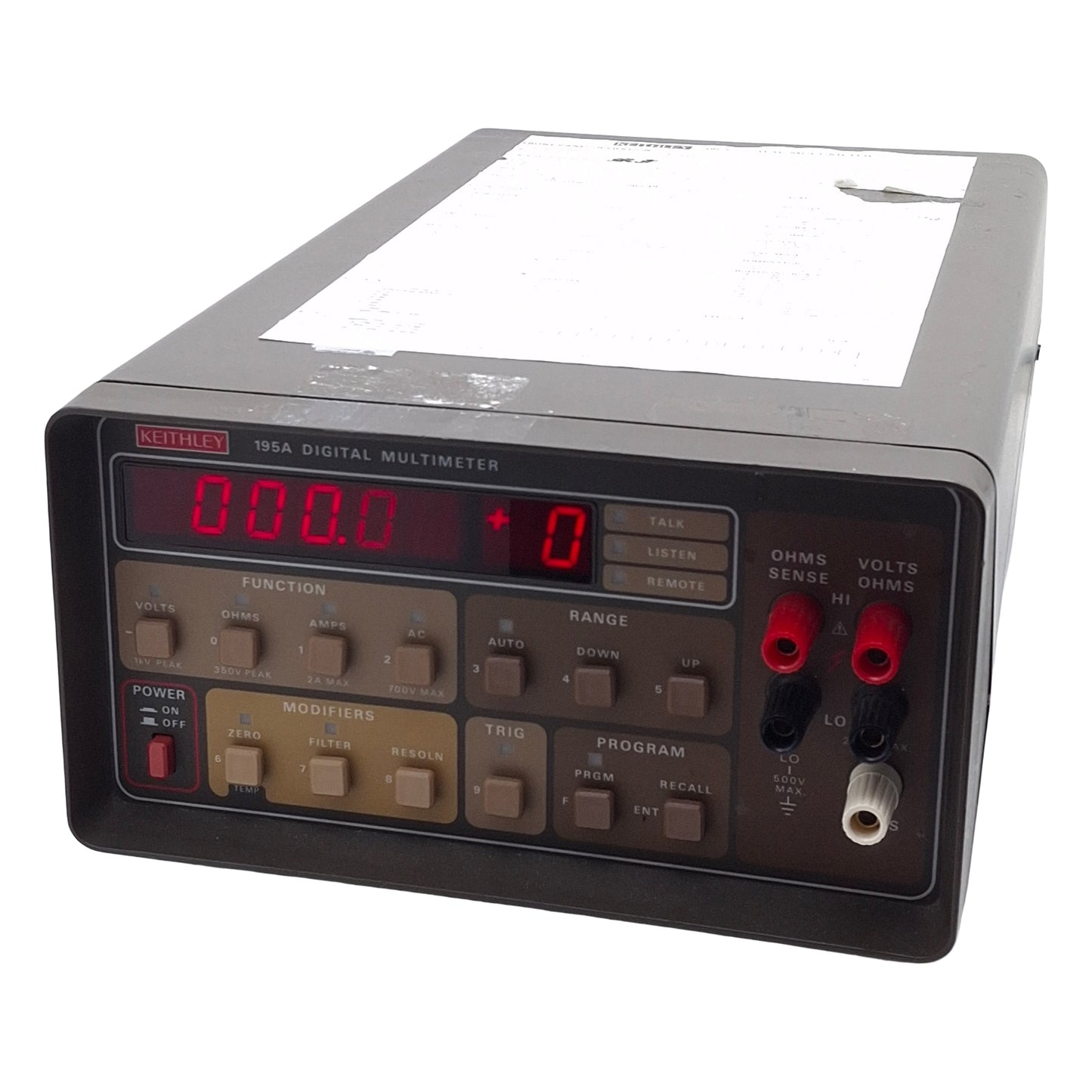 Used Keithley 195A Digital Multimeter, 5-1/2 Digit, 20µ-2A, 20mV-1000VDC/200mV-700VAC