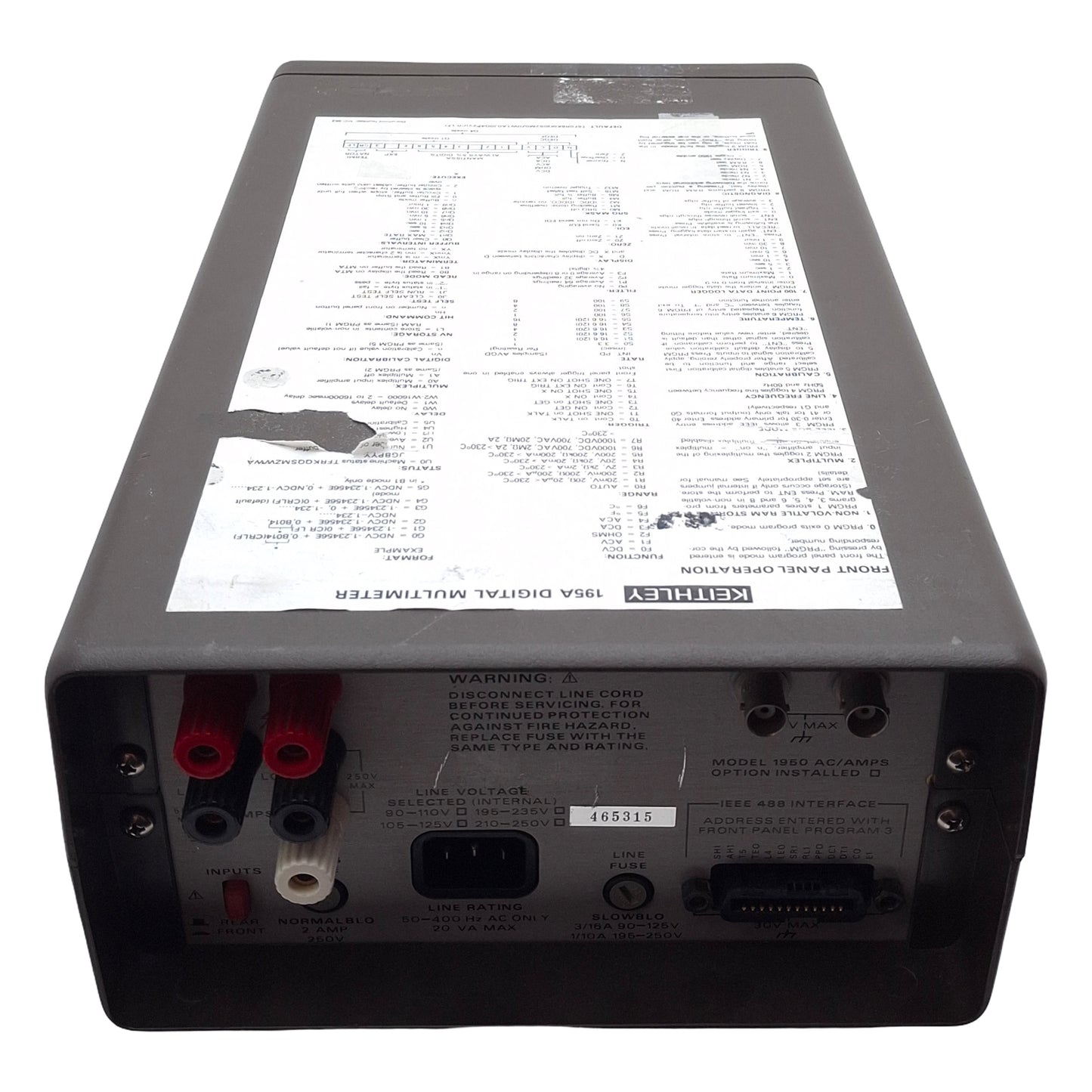 Used Keithley 195A Digital Multimeter, 5-1/2 Digit, 20µ-2A, 20mV-1000VDC/200mV-700VAC