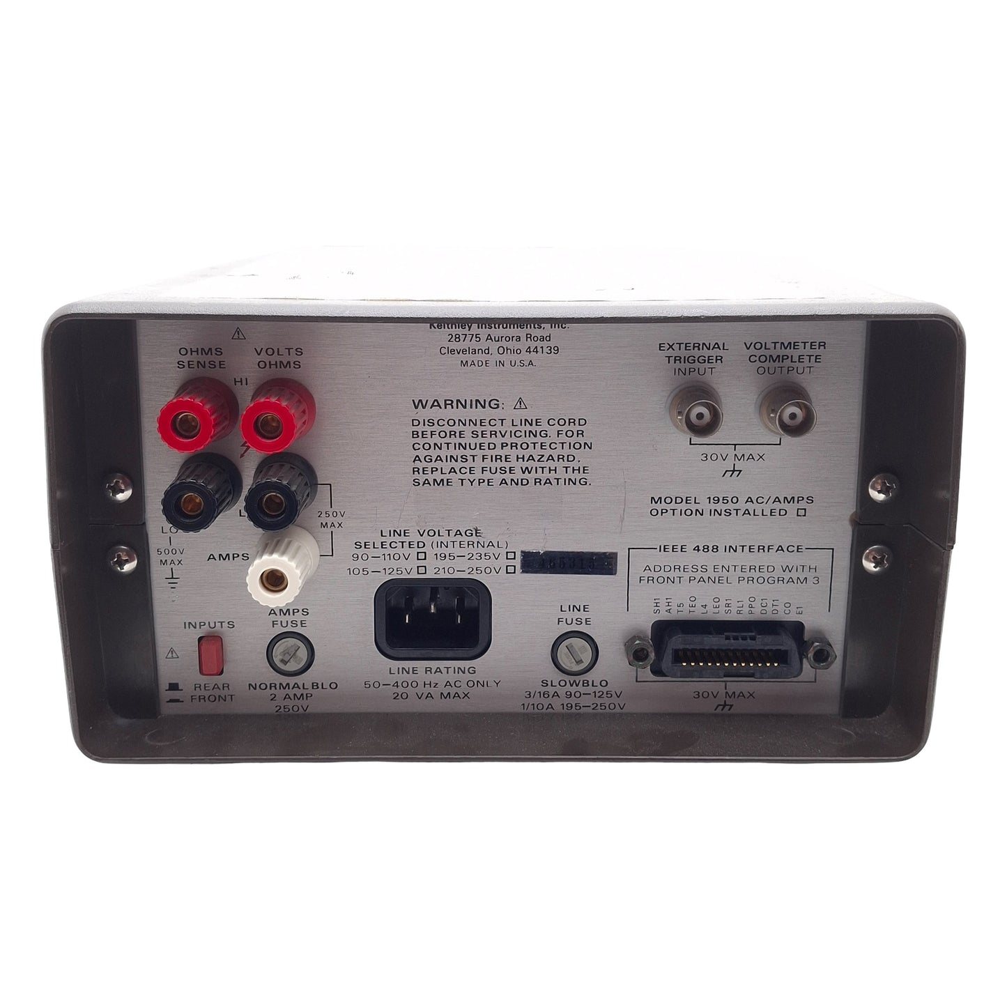 Used Keithley 195A Digital Multimeter, 5-1/2 Digit, 20µ-2A, 20mV-1000VDC/200mV-700VAC