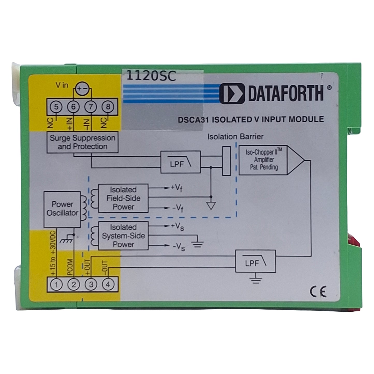 Used Dataforth DSCA31-14 Analog Signal Conditioning Module 15-30VDC, 0-10V Output