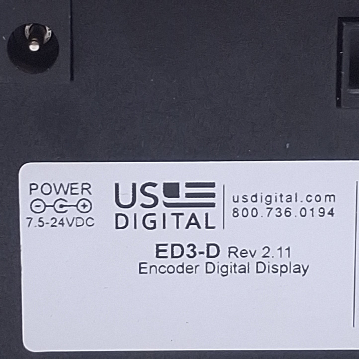 Used US Digital ED3-D Digital Encoder Display 7.5-24VDC, 5VDC 250mA Out, 5 x 2.5in