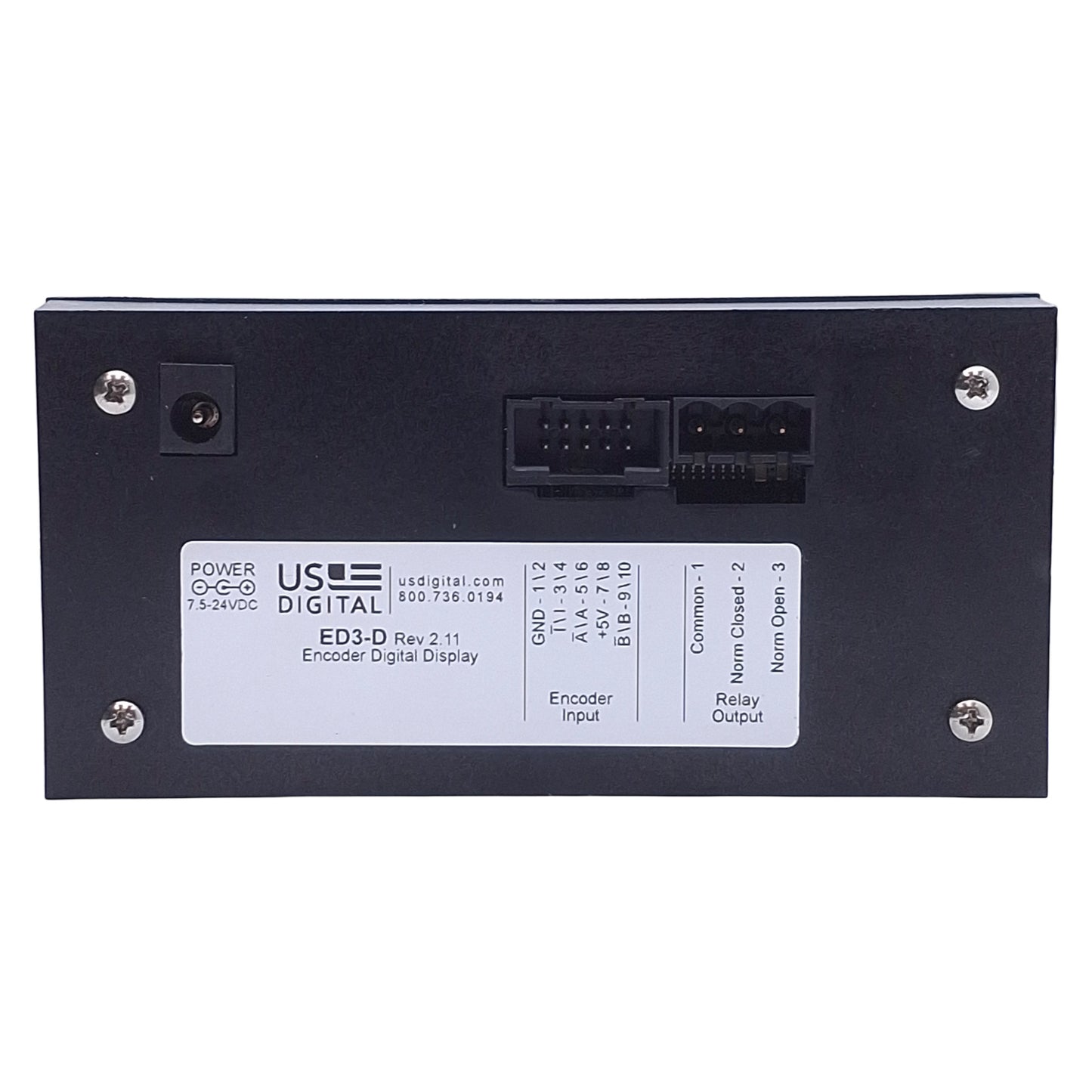 Used US Digital ED3-D Digital Encoder Display 7.5-24VDC, 5VDC 250mA Out, 5 x 2.5in