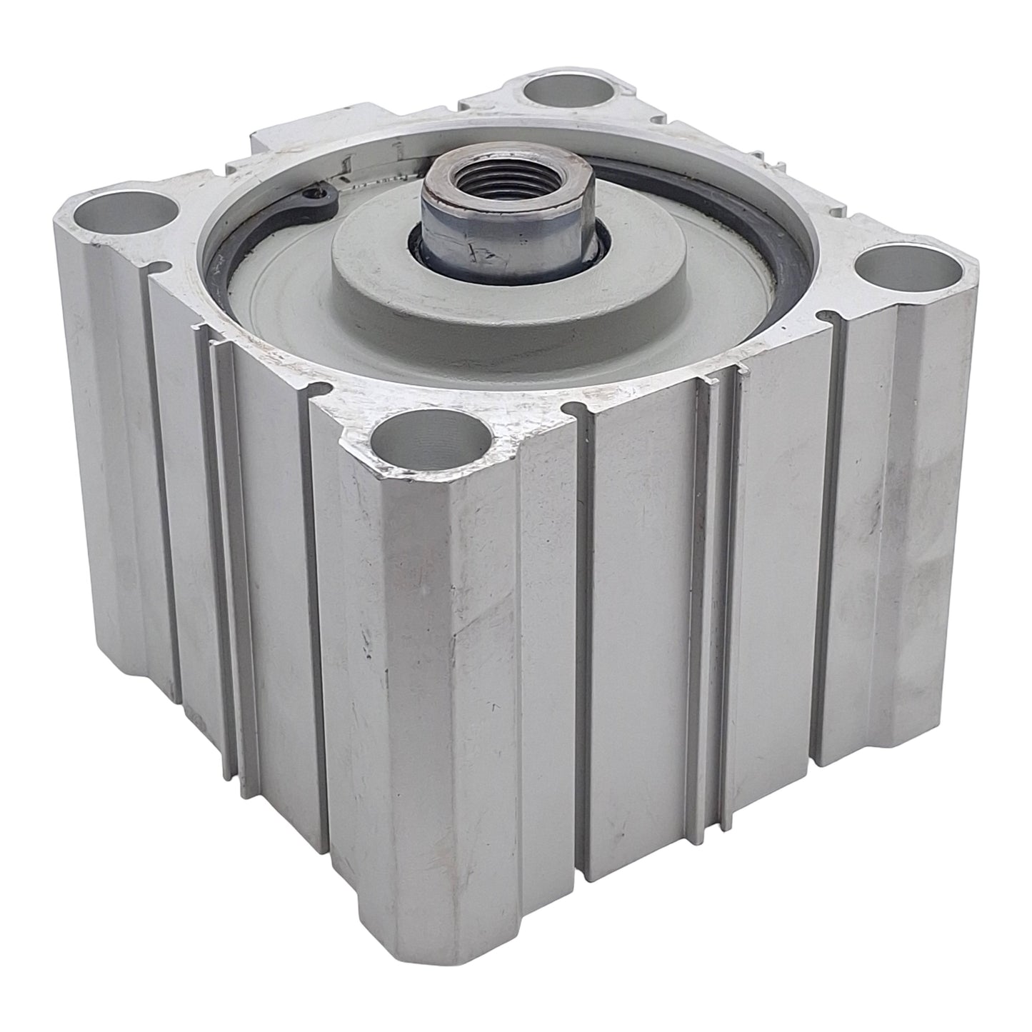 Used SMC NCDQ2B100-25D Compact Cylinder, ø100mm Bore, 25mm Stroke, 3/8in NPT, 145psi