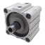 Used SMC NCDQ2B100-25D Compact Cylinder, ø100mm Bore, 25mm Stroke, 3/8in NPT, 145psi