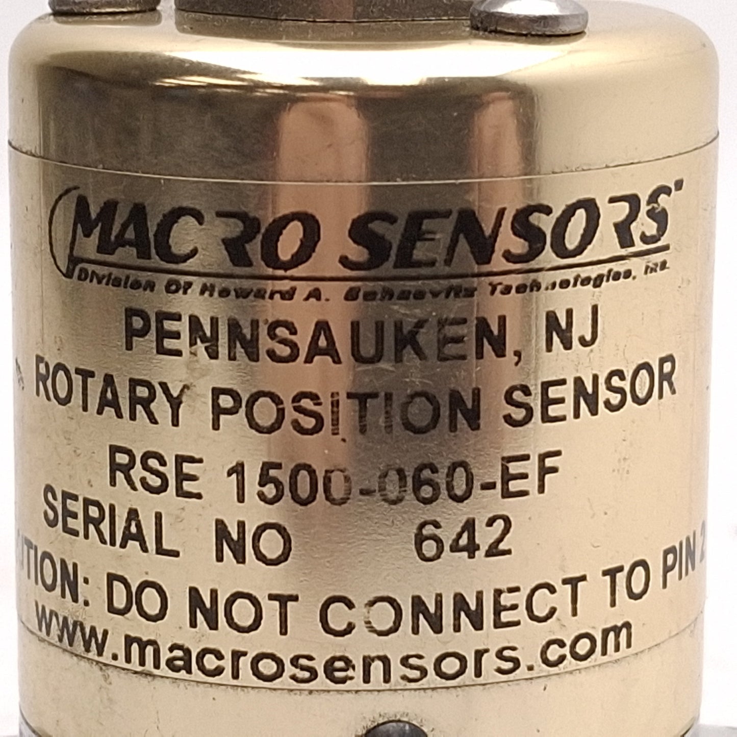 Used Macro Sensors RSE 1500-060-EF Rotary Position Sensor, 0-60°, 0-10VDC, M12 5-Pin