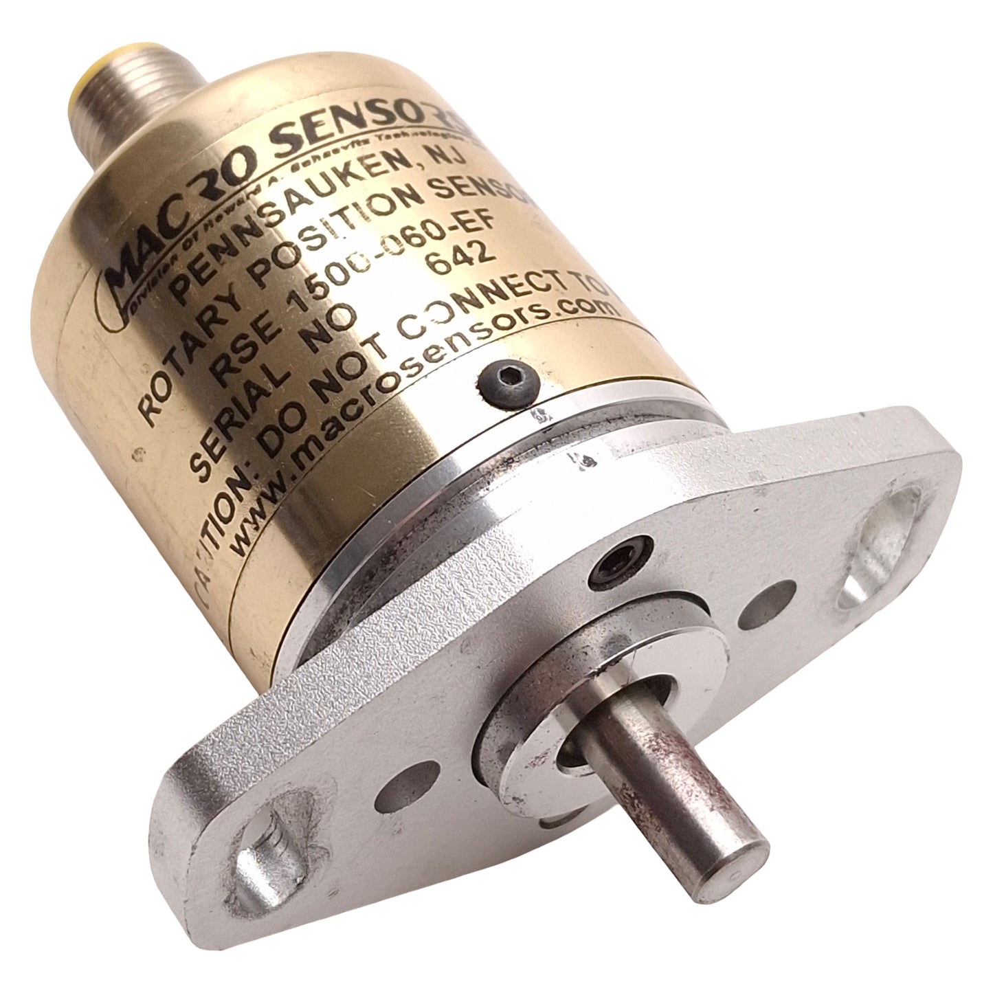 Used Macro Sensors RSE 1500-060-EF Rotary Position Sensor, 0-60°, 0-10VDC, M12 5-Pin