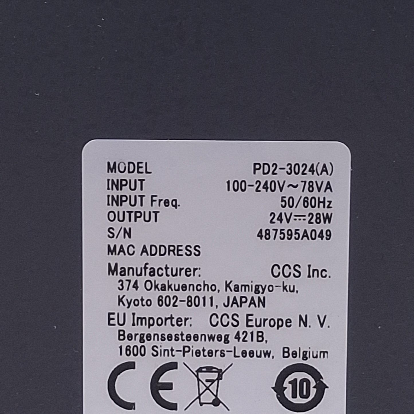 Used CCS PD2-3024(A) Machine Vision Light Controller, 1-Ch, 24VDC Out *Broken Port*