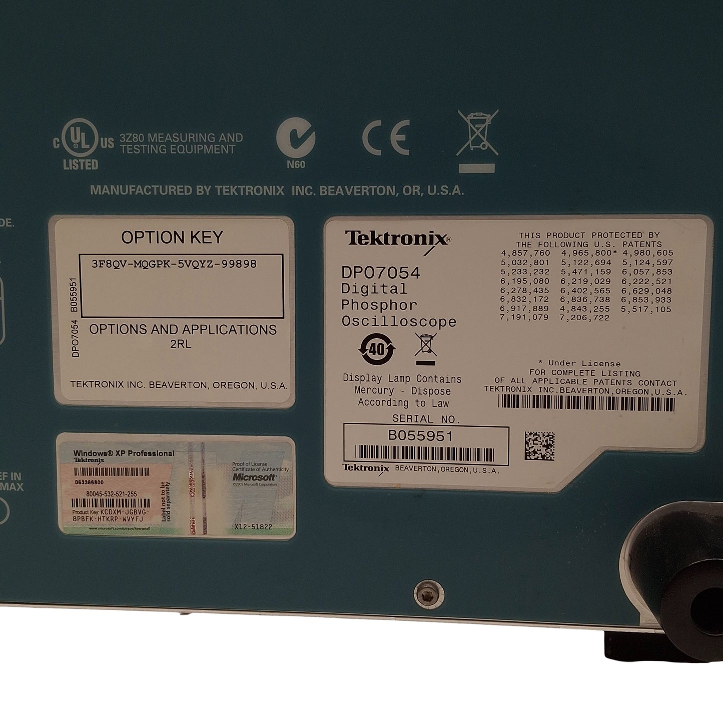 Used Tektronix DPO7054 Digital Oscilloscope 4-Ch Analog 500MHz Bandwidth, 100-240VAC