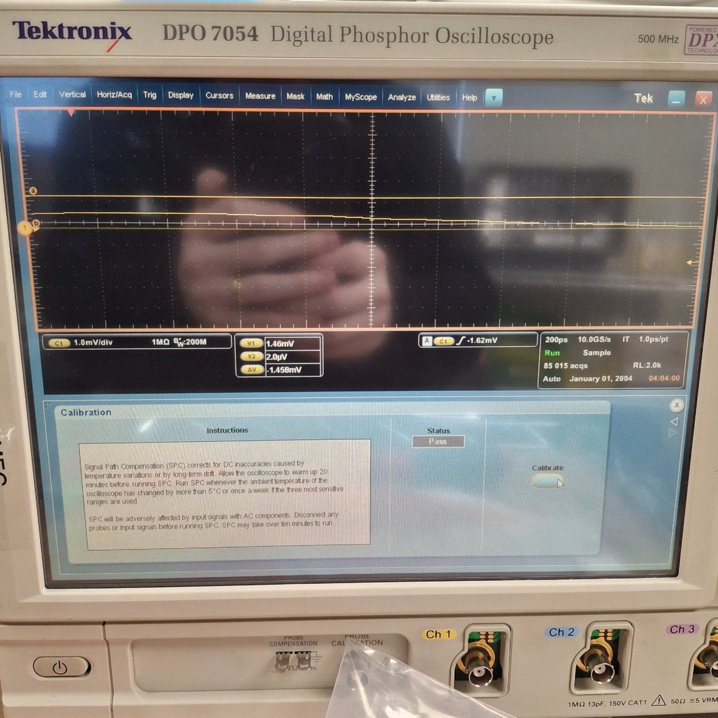 Used Tektronix DPO7054 Digital Oscilloscope 4-Ch Analog 500MHz Bandwidth, 100-240VAC