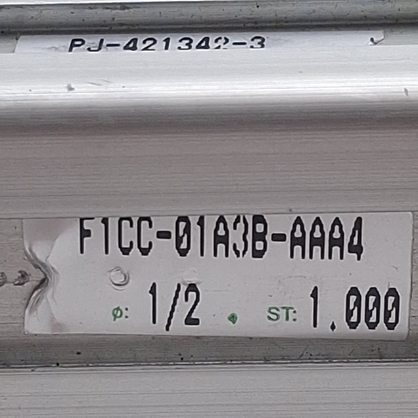 Used Numatics F1CC-01A3B-AAA4 Pneumatic Cylinder, ø1/2in Bore, 1in Stroke, 1/8in NPT