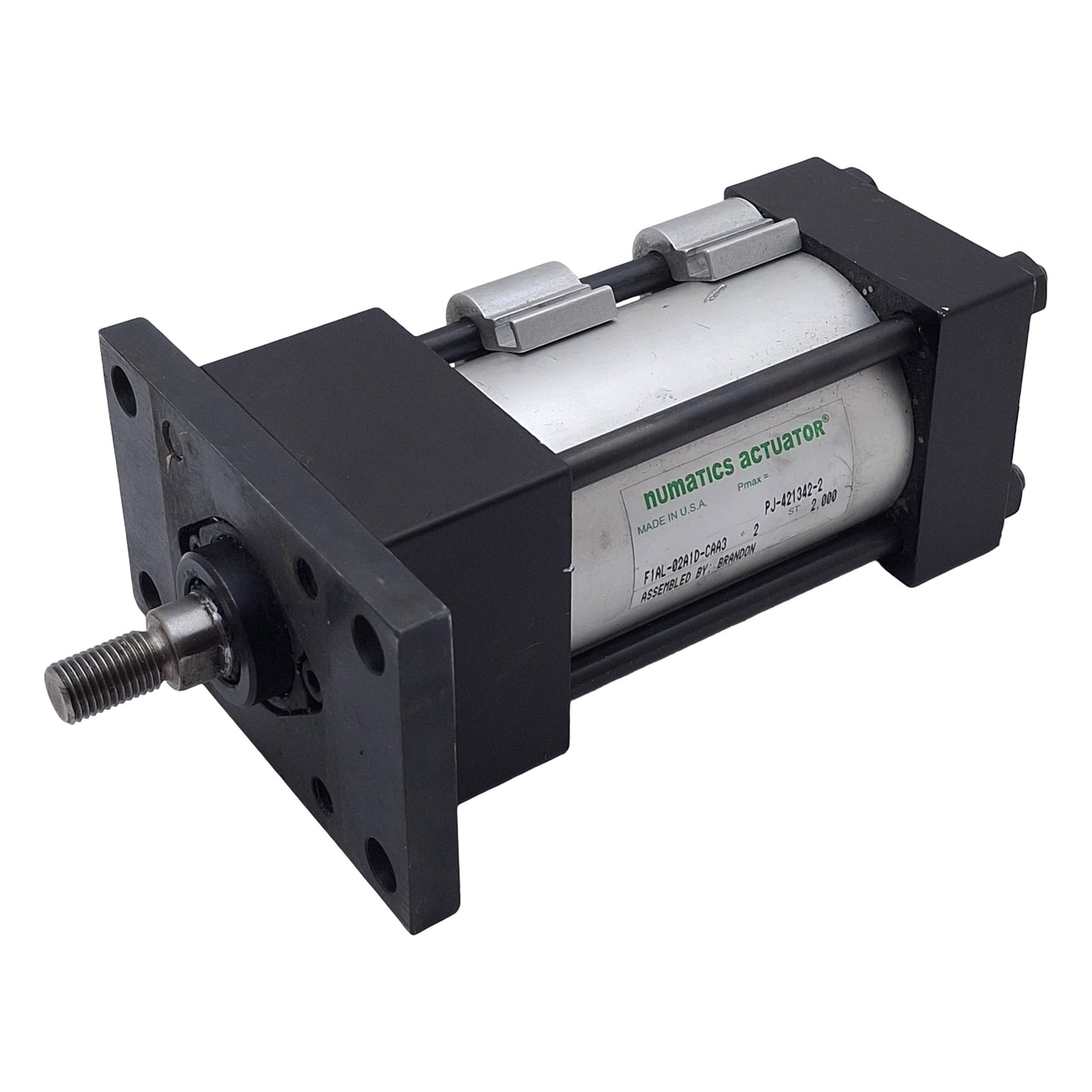 Used Numatics F1AL-02A1D-CAA3 Pneumatic Cylinder, ø2in Bore, 2in Stroke, 3/8in NPT