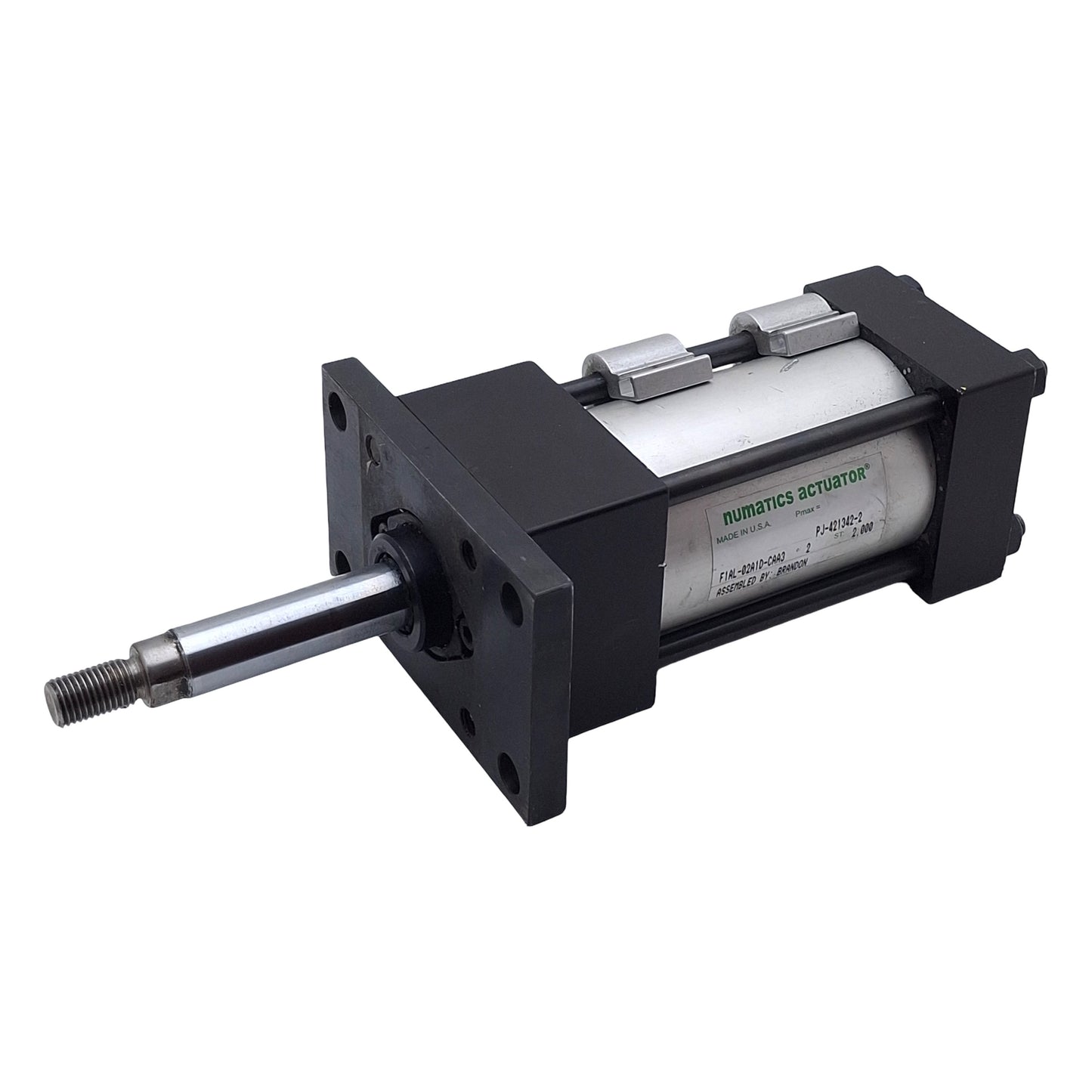 Used Numatics F1AL-02A1D-CAA3 Pneumatic Cylinder, ø2in Bore, 2in Stroke, 3/8in NPT