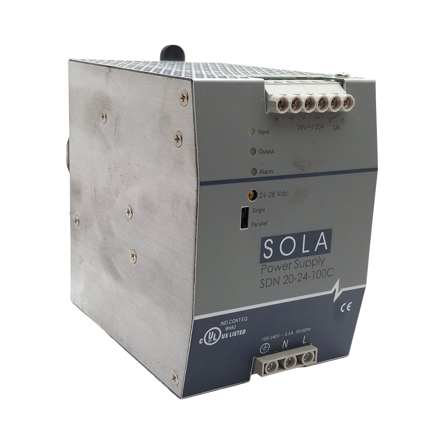 Used Emerson SDN 20-24-100C Sola Power Supply 100-240VAC or 100-250VDC IN, 24VDC OUT