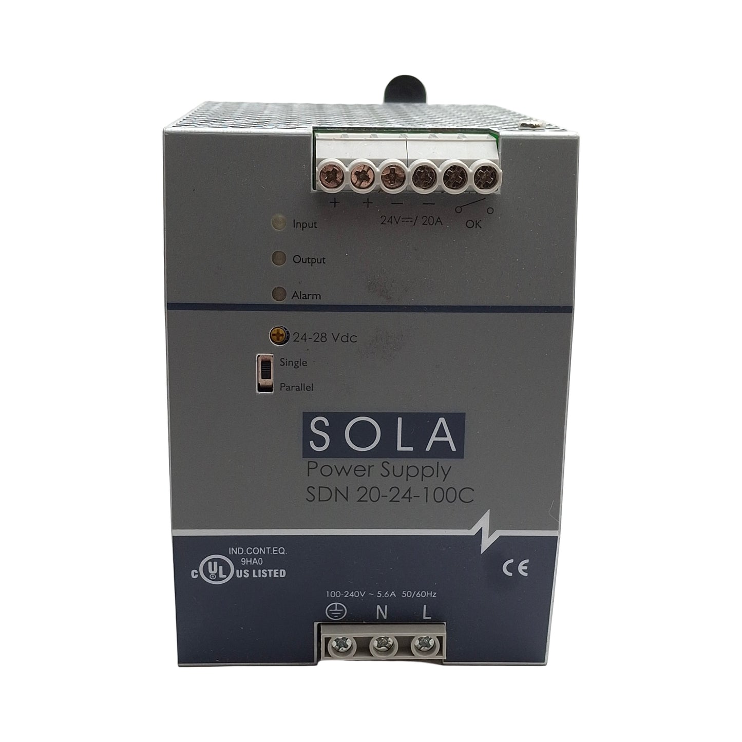 Used Emerson SDN 20-24-100C Sola Power Supply 100-240VAC or 100-250VDC IN, 24VDC OUT