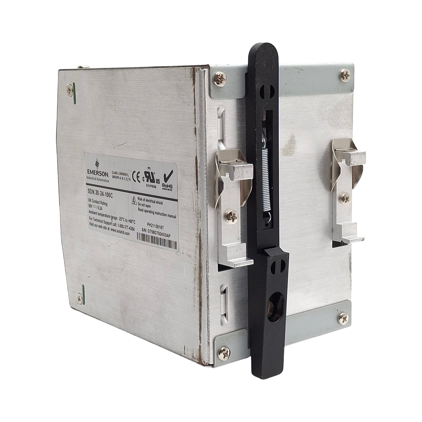 Used Emerson SDN 20-24-100C Sola Power Supply 100-240VAC or 100-250VDC IN, 24VDC OUT