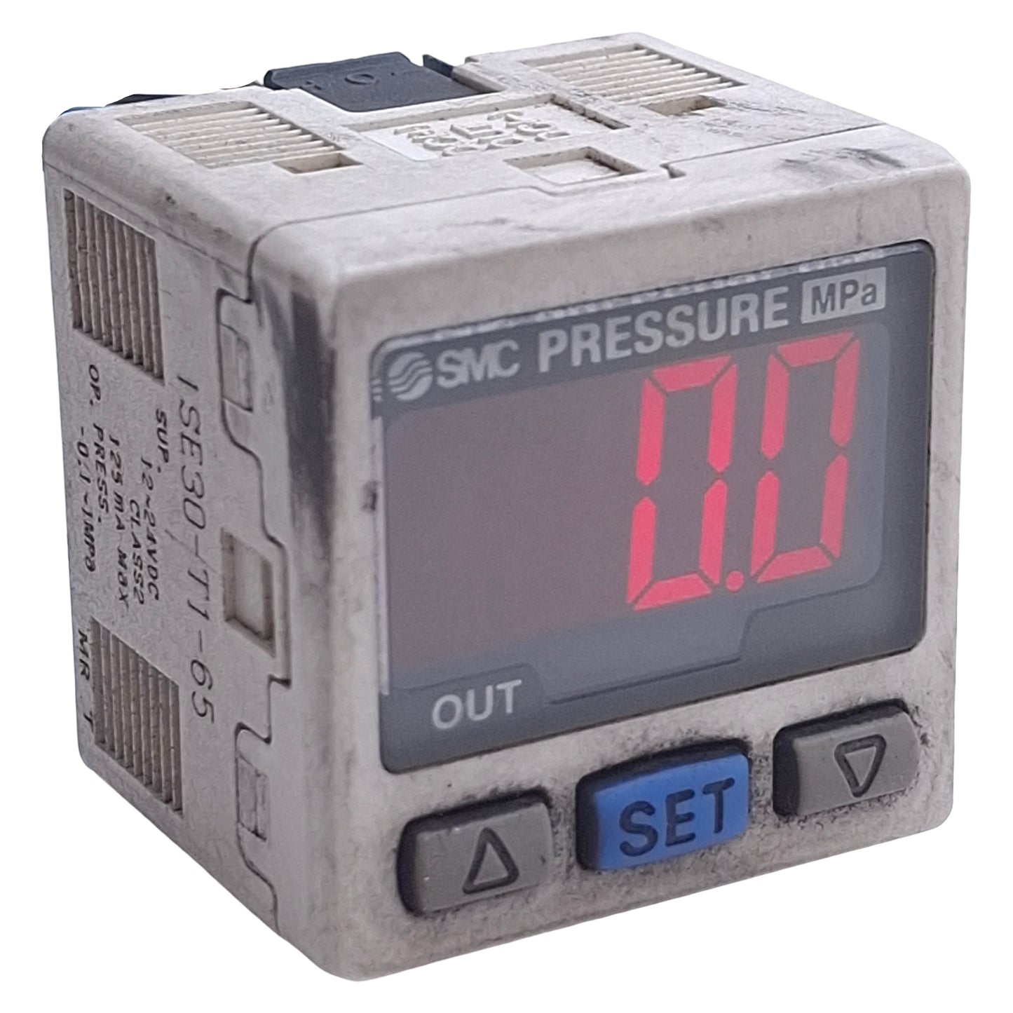 Used SMC ISE30-T1-65 Digital Pressure Switch 12-24VDC, 125mA, -0.1 to 1MPa, 1/8 NPT