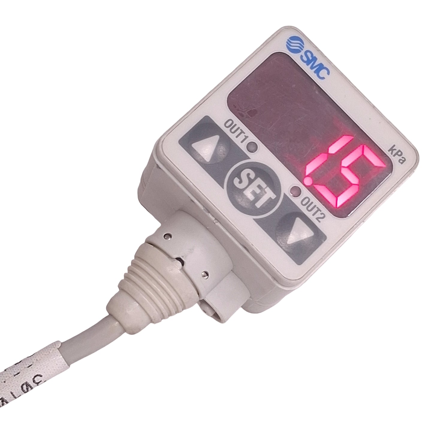 Used SMC ZSE40F-T1-62L Digital Pressure Switch PNP Output, 12-24VDC, -100 to 100kPa