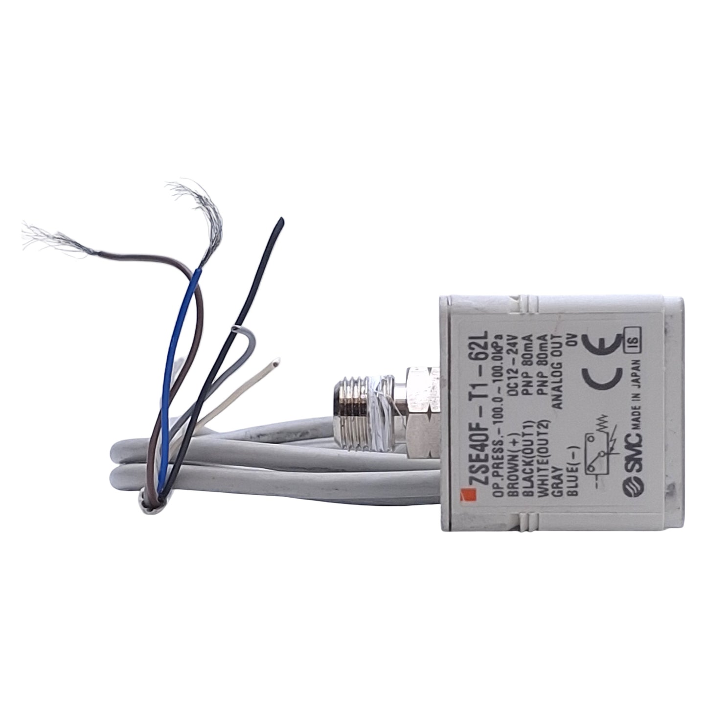 Used SMC ZSE40F-T1-62L Digital Pressure Switch PNP Output, 12-24VDC, -100 to 100kPa