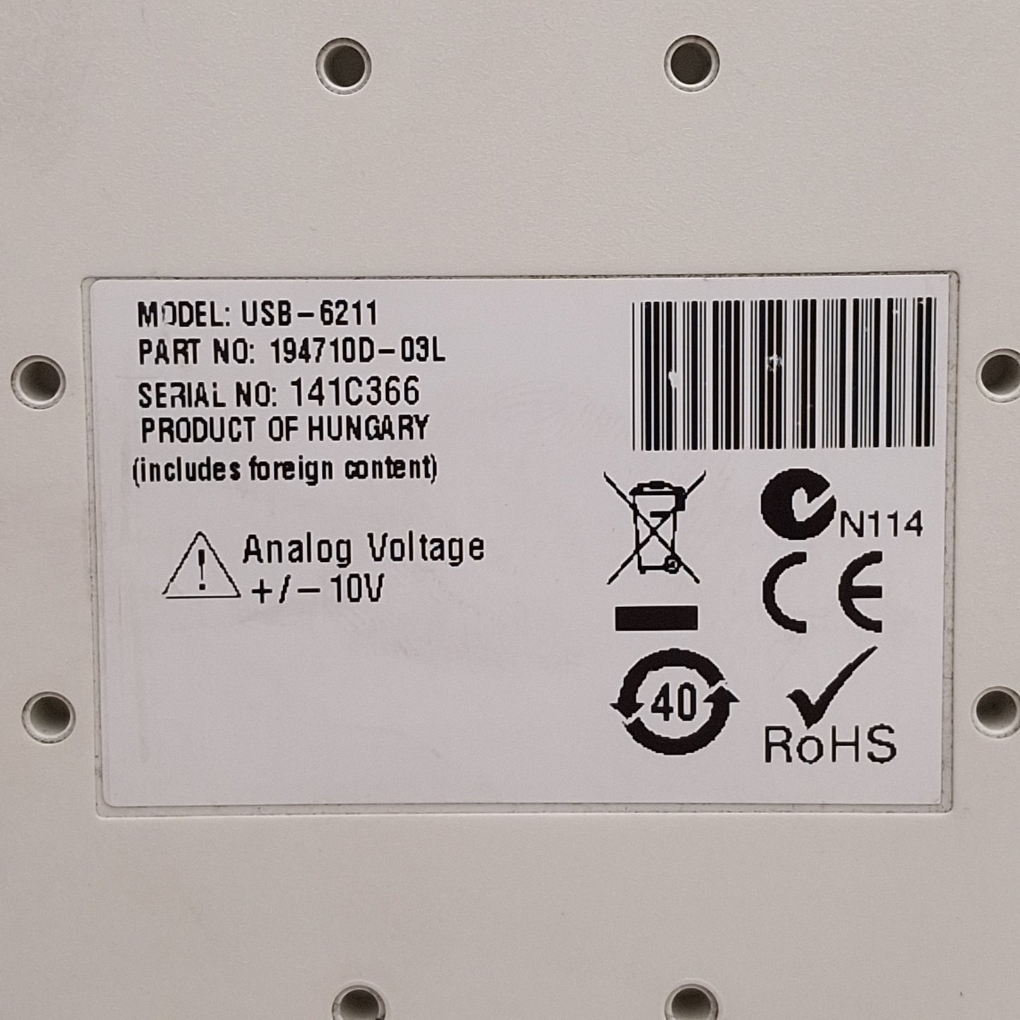 Used NI USB-6211 Multifunction I/O DAQ Device, 16-Inputs, 250kS/s *Mounting Tab*