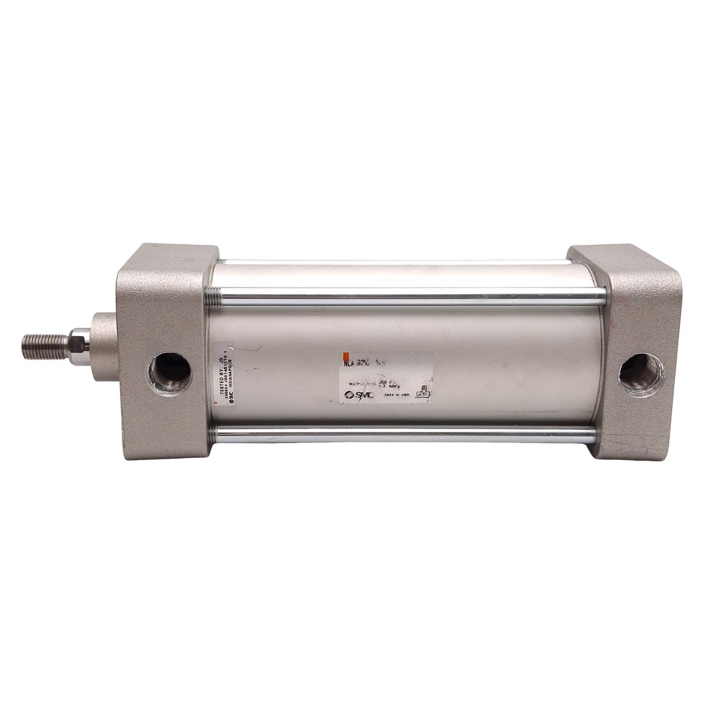 Used SMC NCA1B250-0450 Tie-Rod Cylinder ø2.5in Bore, 4.5in Stroke, 250psi, 1/4in NPTF