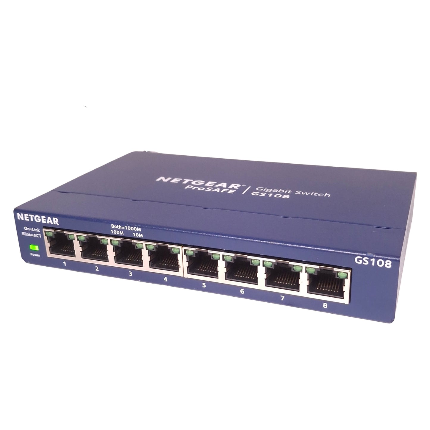 Used Netgear GS108 Gigabit Unmanaged Ethernet Switch, 8-Port RJ45, 16Gbps Bandwidth