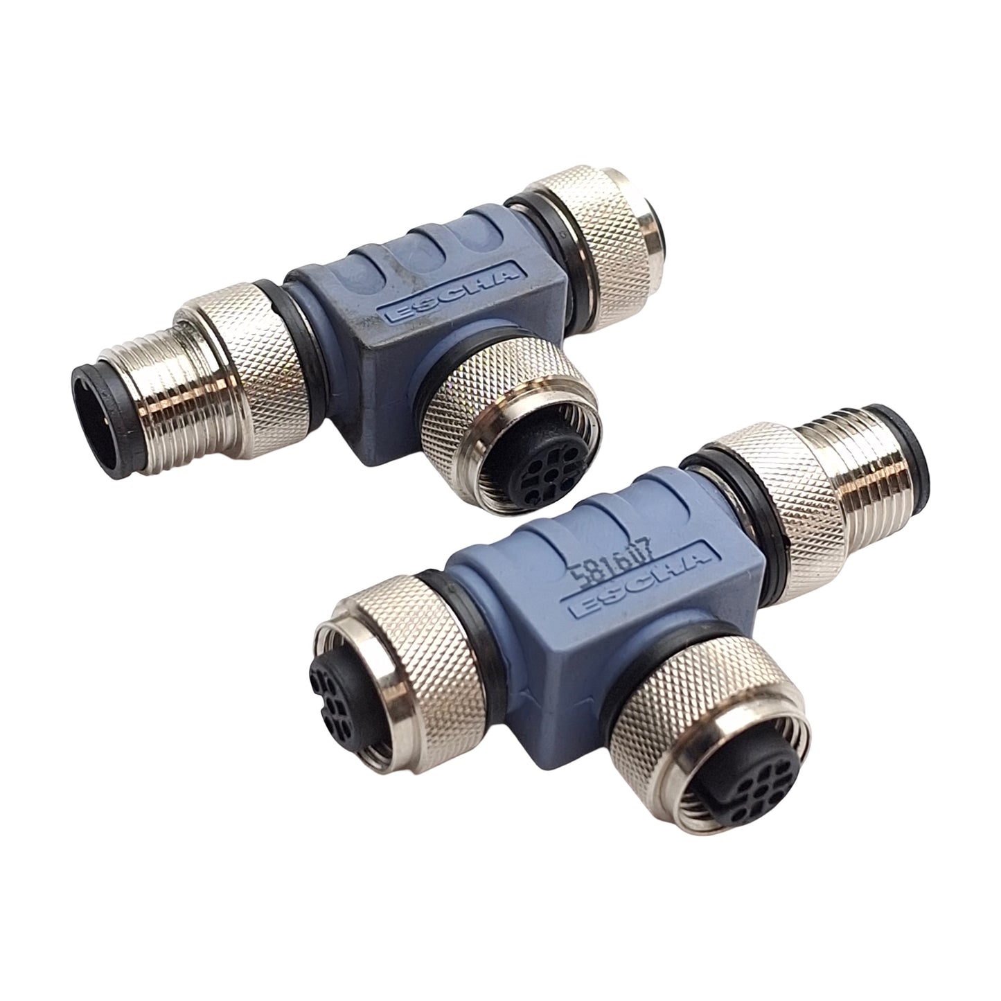 Used Lot of 2 Turck RSC 2RKC 57 Eurofast Connector Tee, 2 Female to 1 Male, M12 5-Pin