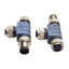 Used Lot of 2 Turck RSC 2RKC 57 Eurofast Connector Tee, 2 Female to 1 Male, M12 5-Pin