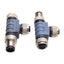 Used Lot of 2 Turck RSC 2RKC 57 Eurofast Connector Tee, 2 Female to 1 Male, M12 5-Pin