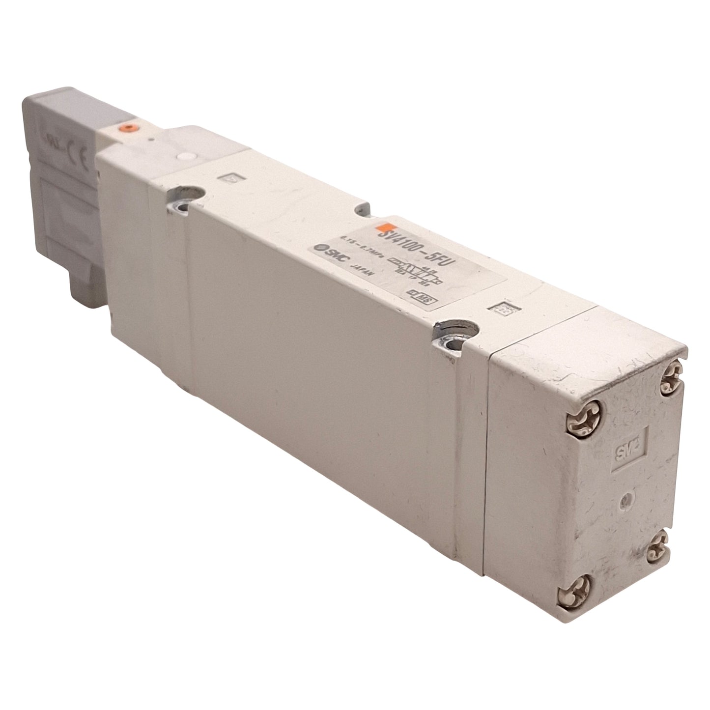 Used SMC SV4100-5FU Solenoid Valve, 2-Position Single, 0.15-0.7MPa, 24VDC Coil
