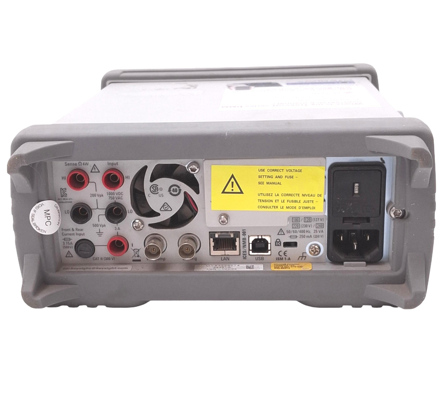 Used Keysight 34461A Multimeter, 6-1/2 Digit, 100mV-1000V, 100µA-10A, USB/LAN