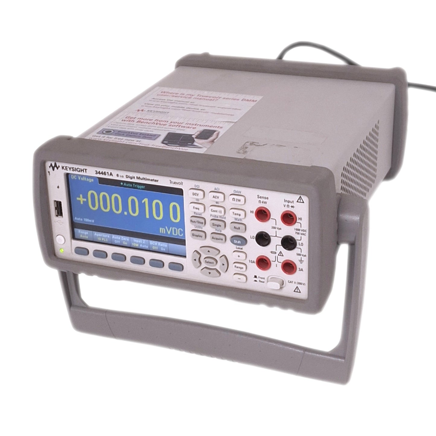 Used Keysight 34461A Multimeter, 6-1/2 Digit, 100mV-1000V, 100µA-10A, USB/LAN