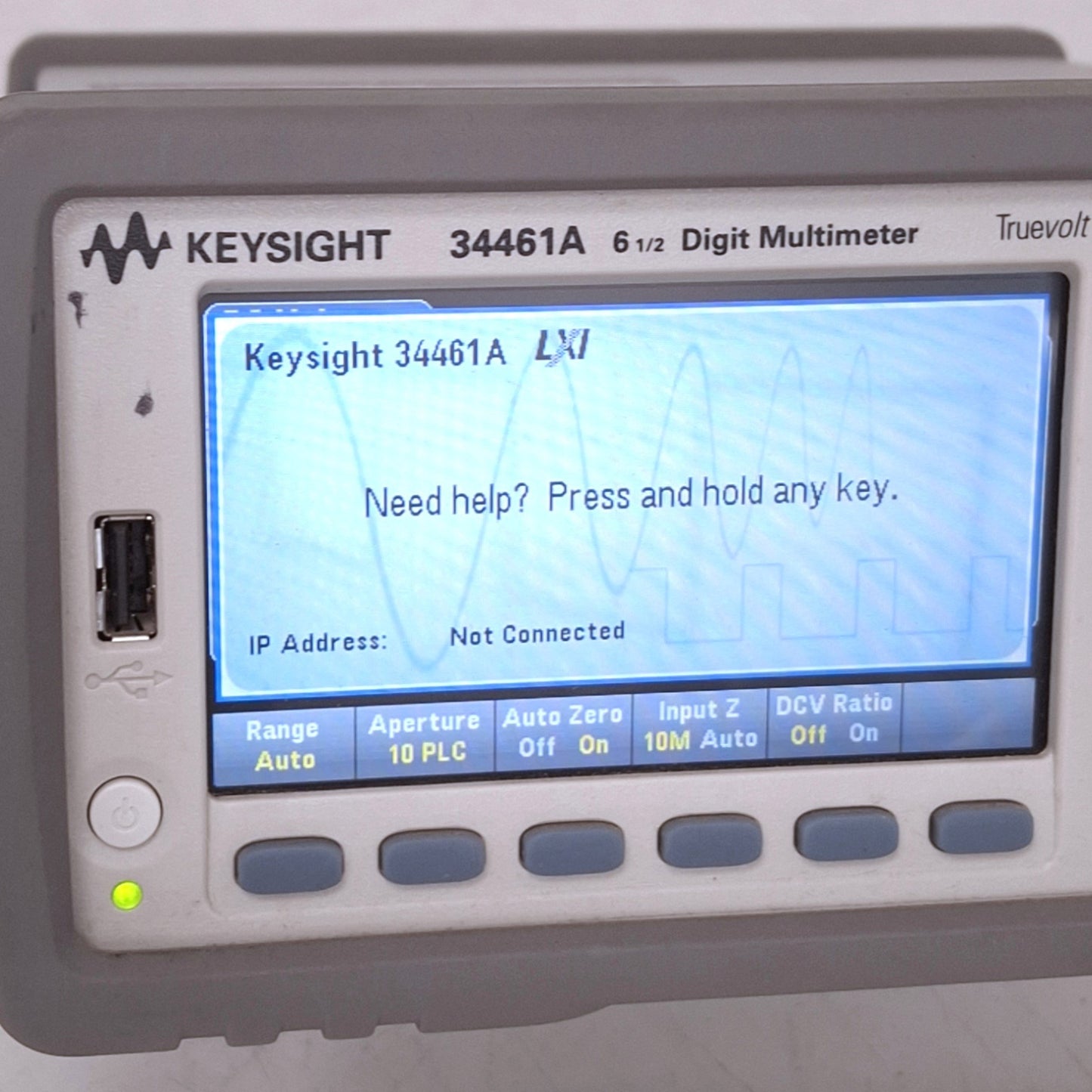 Used Keysight 34461A Multimeter, 6-1/2 Digit, 100mV-1000V, 100µA-10A, USB/LAN