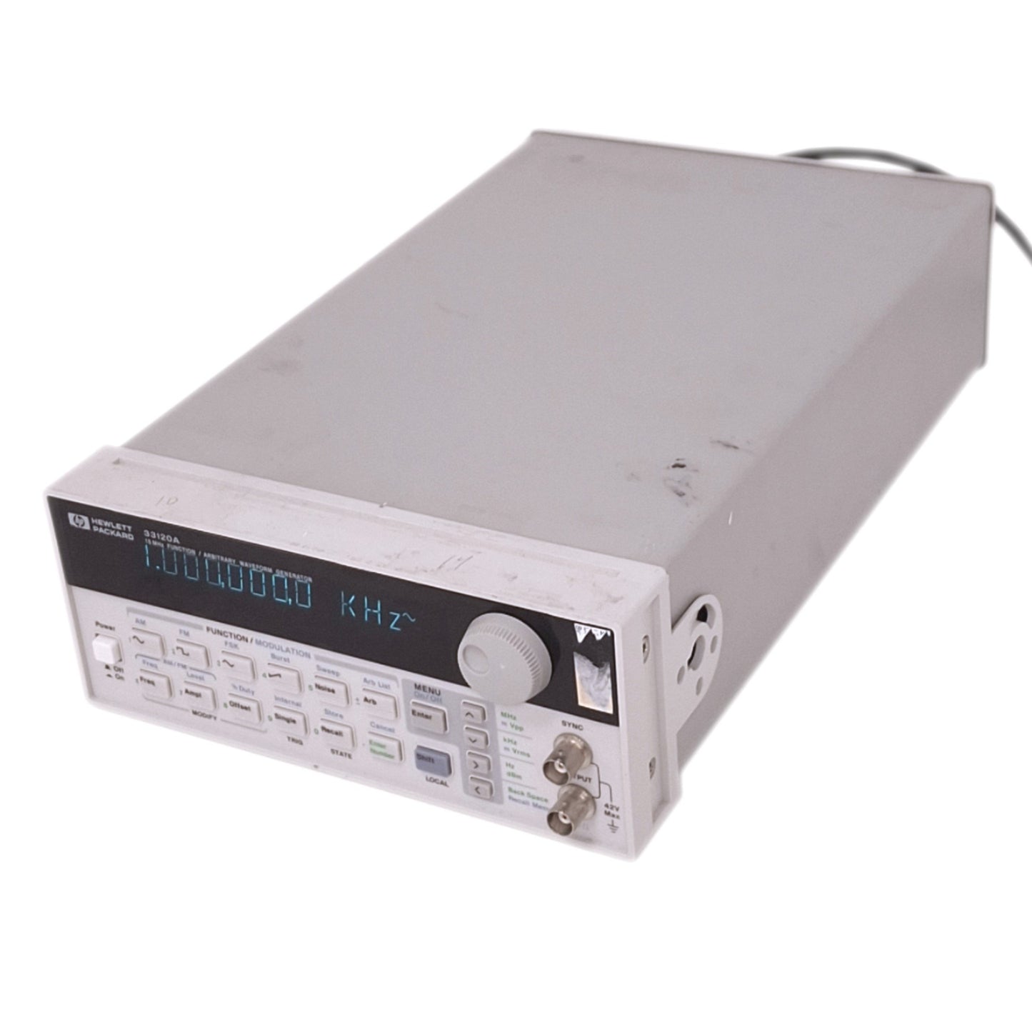 Used HP 33120A Function/Arbitrary Waveform Generator, 15MHz 12-bit 40MSa/s 120VAC