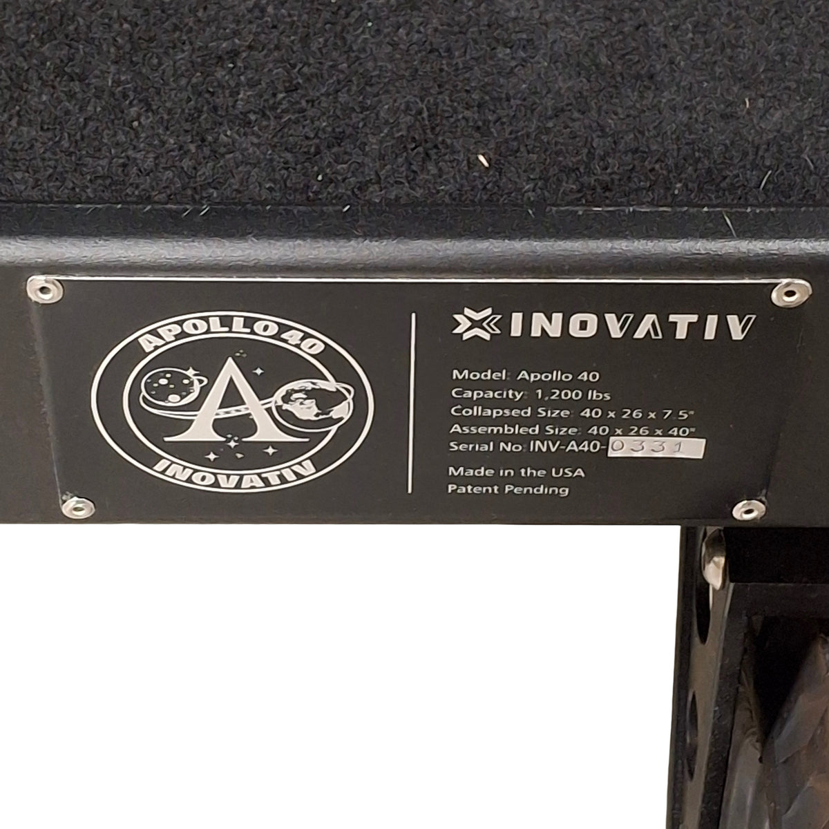 Used Inovativ Apollo 40 Evo Mobile Workstation Cart, 40in x 26in x 40in, 1200 Lbs Cap