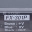 Used SunX FX-301P Digital Fiber Sensor PNP Open, 12-24VDC, 100mA, Red, DIN Rail