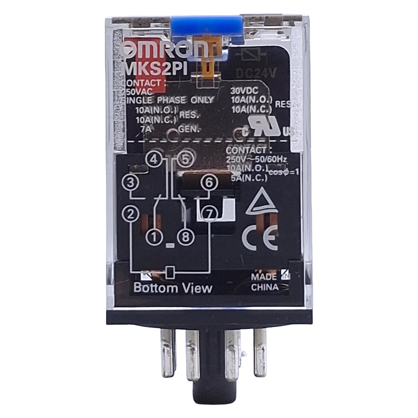 Used Lot of 4 Omron MKS2PI Ice Cube Relay DPDT, 10A Max, 8-Pin Octal, 24VDC Coil